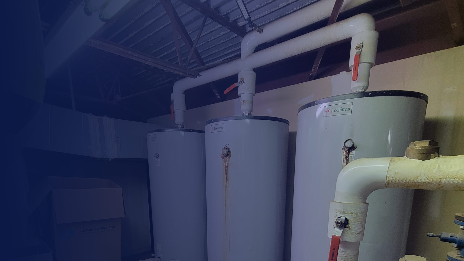 water heating tanks at commercial building interiors del city ok
