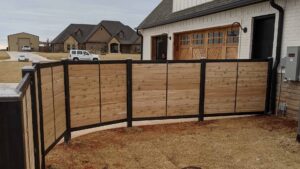 wooden fence installed at residential property exteriors del city ok